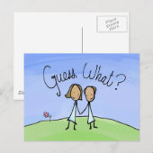Carte Postale Joli Couple Lesbien Devinez Quoi (Devant / Derrière)
