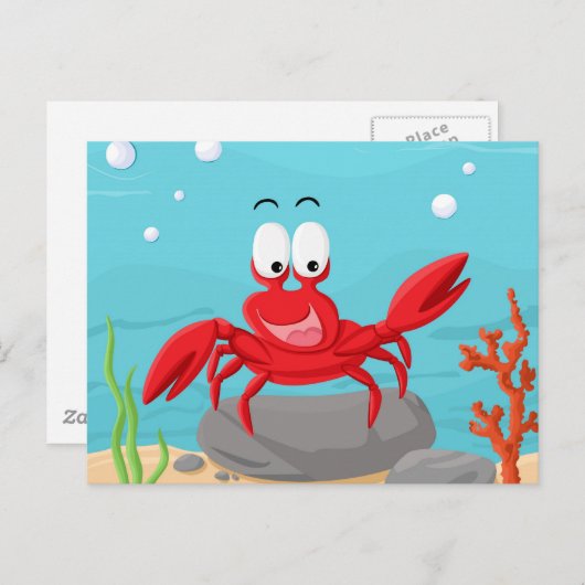 Carte Postale joli crabe (Devant / Derrière)