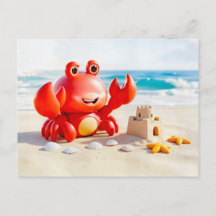 Carte Postale Joli crabe de cancer zodiaque 3D