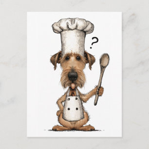 Carte Postale Joli cuisinier Terrier Irlandais en train de cuisi