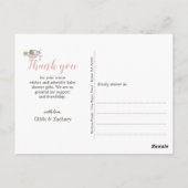 Carte Postale Joli Dans Cadre Rose Faire-part de naissance Photo (Dos)