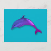 Carte Postale Joli dauphin rose violet (Devant)