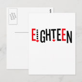Carte Postale Joli, design "dix-huit" (Devant / Derrière)