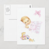 Carte Postale Joli design pour bébé fille (Devant / Derrière)