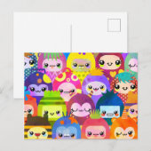 Carte Postale Joli dessin animé Kawaii Monster Kid Group (Devant / Derrière)