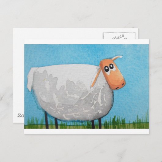 Carte Postale Joli dessin animé mouton Gordon Bruce art (Devant / Derrière)