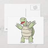 Carte Postale Joli dessin de tortue Galapagos (Devant / Derrière)