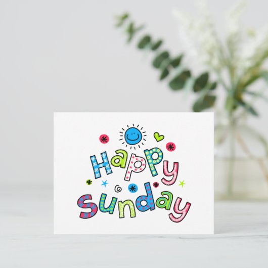 Carte Postale Joli dimanche Semaine de salutation expression de (Debout devant)