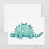 Carte Postale Joli Dinosaure Stégosaure (Devant / Derrière)