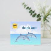 Carte Postale Joli Dolphins Ocean Beach Merci (Debout devant)