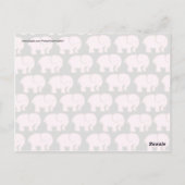 Carte Postale Joli Eléphants roses mignons sur noir (Dos)