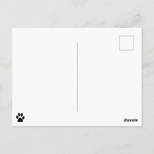 Carte Postale Joli Empreinte de patte Bleu Joyeux anniversaire (Dos)