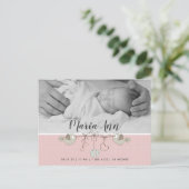 Carte Postale Joli En Rose B&W Faire-part de naissance Photo (Debout devant)