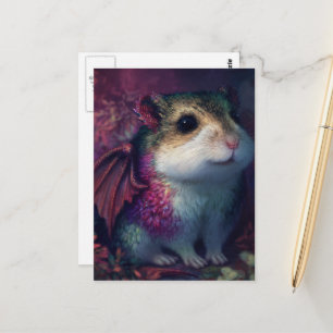 Carte Postale Joli et adorable dragon hamster