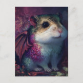 Carte Postale Joli et adorable dragon hamster (Devant)