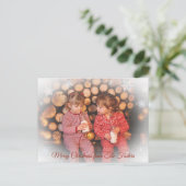 Carte Postale Joli Faded Snowflake Famille Photo Noël (Debout devant)