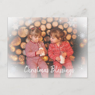 Carte Postale Joli Faded Snowflake Famille Photo Noël