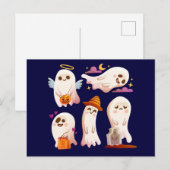 Carte Postale Joli fantôme d'Halloween (Devant / Derrière)