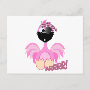 Carte Postale Joli flamant pirate Goofkins