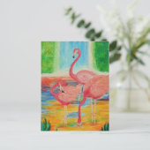 Carte Postale Joli Flamant rose (Debout devant)