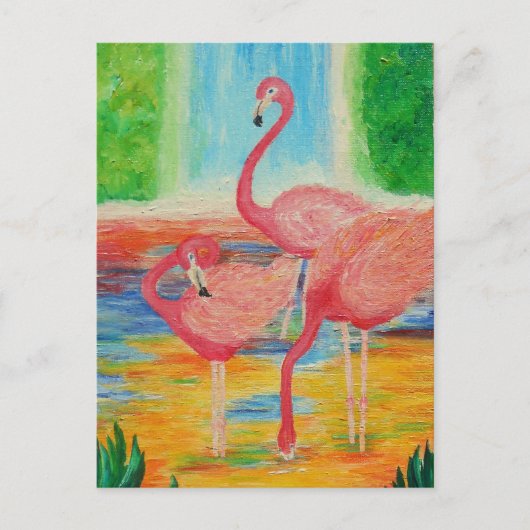 Carte Postale Joli Flamant rose (Devant)