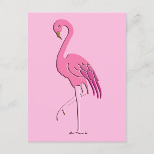 Carte Postale Joli flamant rose (Devant)