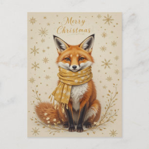 Carte Postale Joli foulard de renard d'hiver Noël