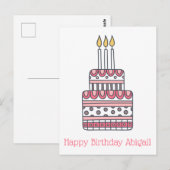 Carte Postale Joli gâteau d'anniversaire - Anniversaire d'enfant (Devant / Derrière)