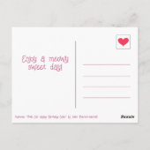 Carte Postale Joli gâteau en forme de chat rose Joyeux Anniversa (Dos)