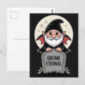 Carte Postale Joli gnome vampire de dessin animé debout devant u (Devant / Derrière)