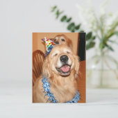 Carte Postale Joli Golden Retriever Anniversaire Wings (Debout devant)