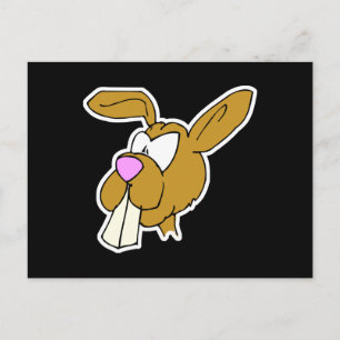 Carte Postale joli gros dents brun lapin de garenne