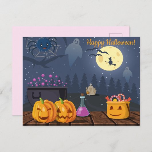 Carte Postale Joli Halloween (Devant / Derrière)