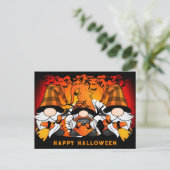 Carte Postale Joli Halloween Gnome Orange Plaid (Debout devant)