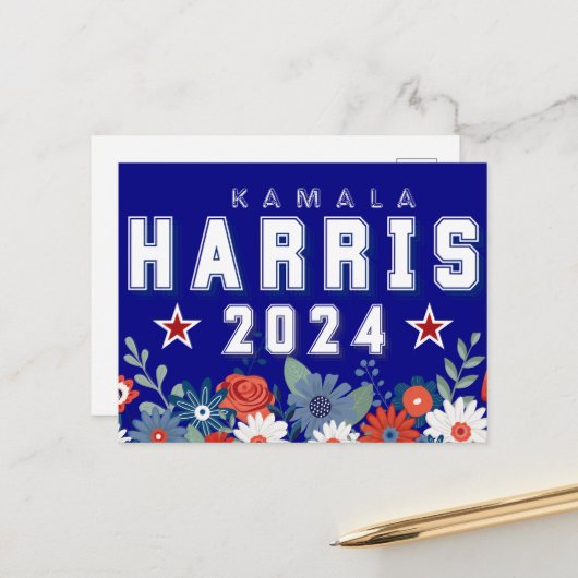 Carte Postale Joli Harris 2024 Floral Election (Devant/Arrière en situation)