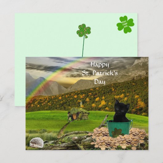 Carte Postale Joli Jack La Saint Patrick du Chat (Devant / Derrière)