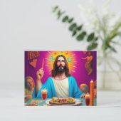 Carte Postale Joli Jésus coloré à son anniversaire (Debout devant)