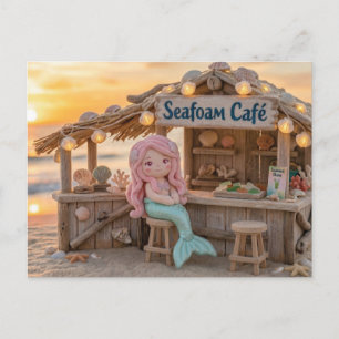 Carte Postale Joli jouet de sirène miniature au café Seafoam Bea