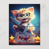 Carte Postale Joli Joyeux Anniversaire chat (Devant)