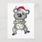 Carte Postale Joli koala dans les lumières de Noël (Devant)