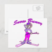 Carte Postale Joli Lapin De Neige (Devant / Derrière)