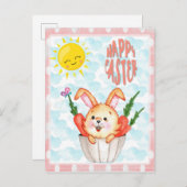 Carte Postale Joli lapin de Pâques (Devant / Derrière)