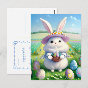 Carte Postale Joli Lapin de Pâques 01