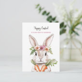 Carte Postale Joli lapin de Pâques avec des carottes  (Debout devant)
