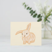 Carte Postale Joli lapin lapin Brown - transparent sur beige. (Debout devant)