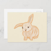 Carte Postale Joli lapin lapin Brown - transparent sur beige. (Devant / Derrière)