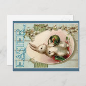 Carte Postale Joli lapin lapin de Pâques Vintage (Devant / Derrière)