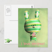 Carte Postale Joli lapin rayé (Devant / Derrière)