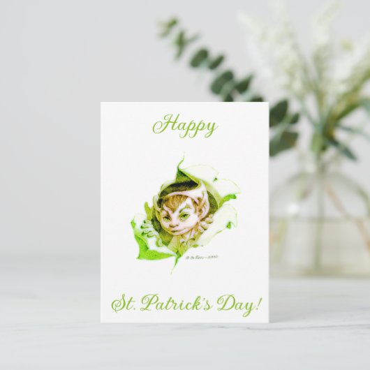 Carte Postale Joli Leprechaun St. Patrick's Day  (Debout devant)