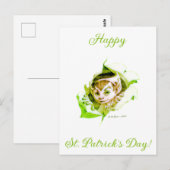 Carte Postale Joli Leprechaun St. Patrick's Day  (Devant / Derrière)